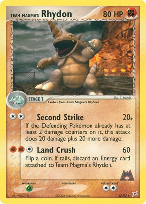 Pokemon TCG - EX Team Magma vs Team Aqua - Team Magma's Rhydon - 22/95