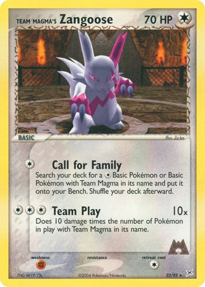 Pokemon TCG - EX Team Magma vs Team Aqua - Team Magma's Zangoose - 23/95 - Reverse Holofoil