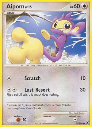 Pokemon TCG - Majestic Dawn - Aipom - 51/100 - Reverse Holofoil