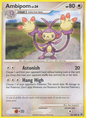 Pokemon TCG - Majestic Dawn - Ambipom - 35/100 - Reverse Holofoil
