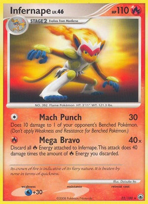 Pokemon TCG - Majestic Dawn - Infernape - 22/100 - Reverse Holofoil