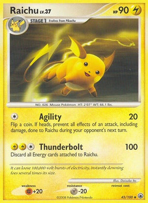 Pokemon TCG - Majestic Dawn - Raichu - 45/100 - Reverse Holofoil