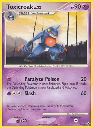 Pokemon TCG - Majestic Dawn - Toxicroak - 31/100 - Reverse Holofoil