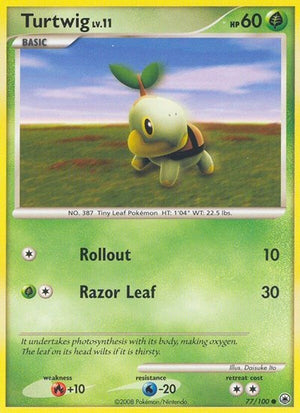 Pokemon TCG - Majestic Dawn - Turtwig - 77/100 - Reverse Holofoil
