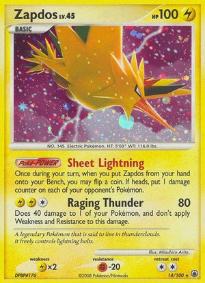 Pokemon TCG - Majestic Dawn - Zapdos - 14/100 - Holofoil