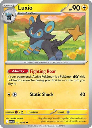 Pokemon TCG - ME03: Perfect Order - Luxio - 027/088 - Reverse Holofoil