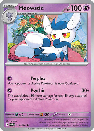 Pokemon TCG - ME03: Perfect Order - Meowstic - 034/088 - Reverse Holofoil