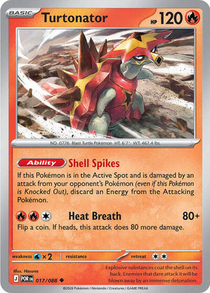 Pokemon TCG - ME03: Perfect Order - Turtonator - 017/088 - Reverse Holofoil