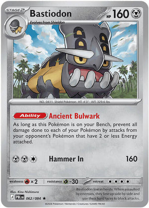 Pokemon TCG - ME05: Pitch Black - Bastiodon - 062/084 - Holofoil