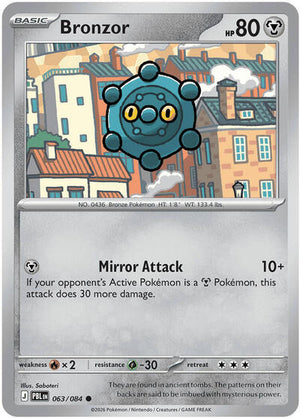 Pokemon TCG - ME05: Pitch Black - Bronzor - 063/084 - Reverse Holofoil