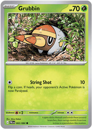 Pokemon TCG - ME05: Pitch Black - Grubbin - 002/084 - Reverse Holofoil