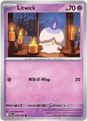 Pokemon TCG - ME05: Pitch Black - Litwick - 036/084