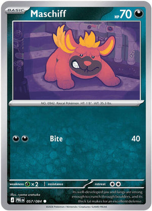 Pokemon TCG - ME05: Pitch Black - Maschiff - 057/084 - Reverse Holofoil