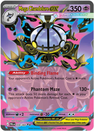 Pokemon TCG - ME05: Pitch Black - Mega Chandelure ex - 038/084 - Holofoil