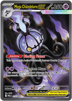 Pokemon TCG - ME05: Pitch Black - Mega Chandelure ex - 115/084 - Holofoil