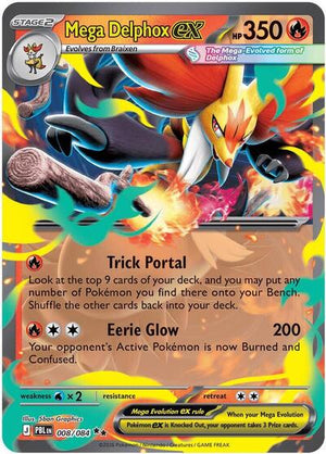 Pokemon TCG - ME05: Pitch Black - Mega Delphox ex - 008/084 - Holofoil