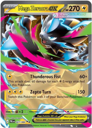 Pokemon TCG - ME05: Pitch Black - Mega Zeraora ex - 027/084 - Holofoil