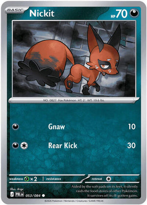 Pokemon TCG - ME05: Pitch Black - Nickit - 053/084 - Reverse Holofoil