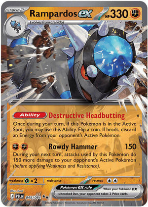 Pokemon TCG - ME05: Pitch Black - Rampardos ex - 045/084 - Holofoil
