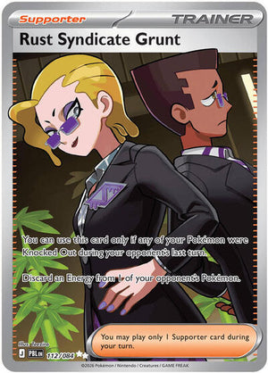 Pokemon TCG - ME05: Pitch Black - Rust Syndicate Grunt - 112/084 - Holofoil