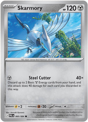 Pokemon TCG - ME05: Pitch Black - Skarmory - 060/084 - Reverse Holofoil