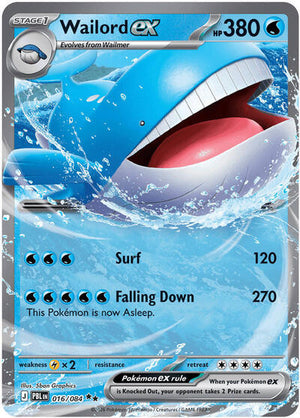 Pokemon TCG - ME05: Pitch Black - Wailord ex - 016/084 - Holofoil
