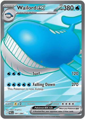 Pokemon TCG - ME05: Pitch Black - Wailord ex - 097/084 - Holofoil