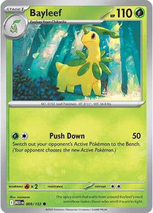 Pokemon TCG - ME01: Mega Evolution - Bayleef - 009/132 - Reverse Holofoil