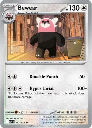 Pokemon TCG - ME01: Mega Evolution - Bewear - 112/132 - Reverse Holofoil