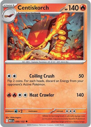 Pokemon TCG - ME01: Mega Evolution - Centiskorch - 030/132 - Reverse Holofoil