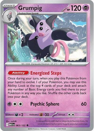 Pokemon TCG - ME01: Mega Evolution - Grumpig - 063/132 - Reverse Holofoil