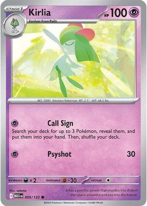 Pokemon TCG - ME01: Mega Evolution - Kirlia - 059/132 - Reverse Holofoil