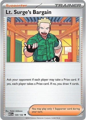 Pokemon TCG - ME01: Mega Evolution - Lt. Surge's Bargain - 120/132 - Reverse Holofoil