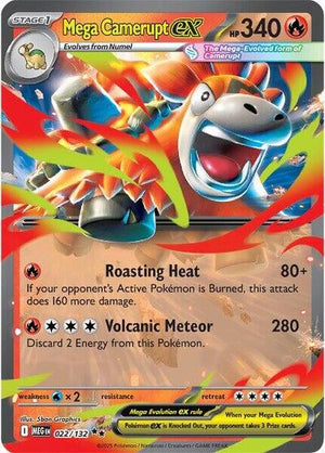 Pokemon TCG - ME01: Mega Evolution - Mega Camerupt ex - 022/132 - Holofoil