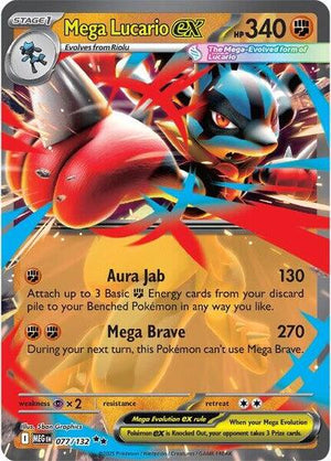 Pokemon TCG - ME01: Mega Evolution - Mega Lucario ex - 077/132 - Holofoil