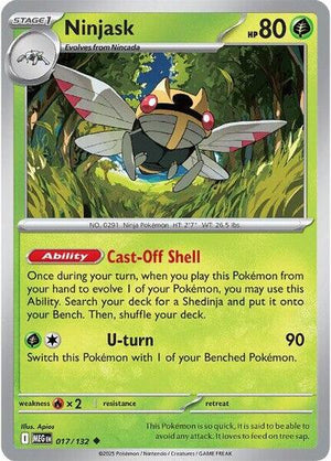 Pokemon TCG - ME01: Mega Evolution - Ninjask - 017/132 - Reverse Holofoil