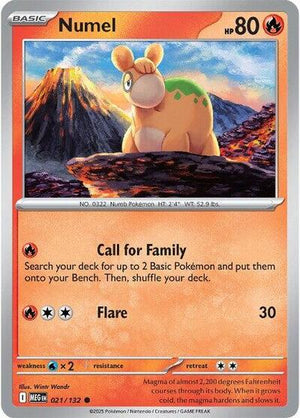 Pokemon TCG - ME01: Mega Evolution - Numel - 021/132 - Reverse Holofoil