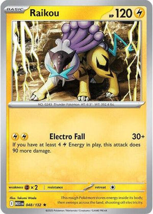 Pokemon TCG - ME01: Mega Evolution - Raikou - 048/132 - Reverse Holofoil