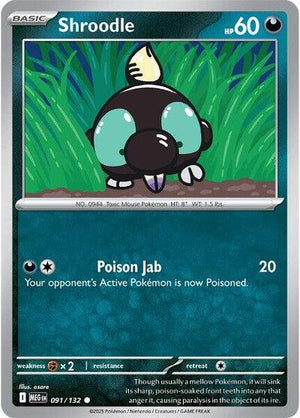 Pokemon TCG - ME01: Mega Evolution - Shroodle - 091/132 - Reverse Holofoil
