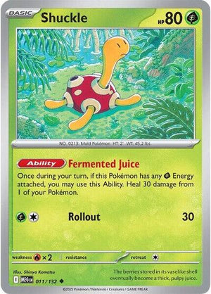 Pokemon TCG - ME01: Mega Evolution - Shuckle - 011/132 - Reverse Holofoil