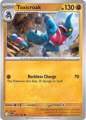 Pokemon TCG - ME01: Mega Evolution - Toxicroak - 079/132 - Reverse Holofoil
