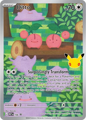 Pokemon TCG - ME: Mega Evolution Promo - Ditto - (30th Celebration) - MEP 106
