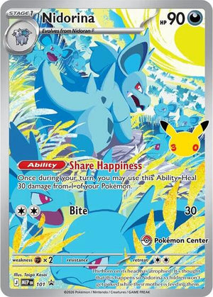 Pokemon TCG - ME: Mega Evolution Promo - Nidorina - (30th Celebration) (Pokemon Center Exclusive) - MEP 101