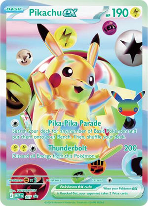 Pokemon TCG - ME: Mega Evolution Promo - Pikachu ex - (30th Celebration) - MEP 107