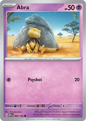 Pokemon TCG - SV: Scarlet & Violet 151 - Abra - 063/165 - Reverse Holofoil