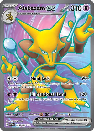 Pokemon TCG - SV: Scarlet & Violet 151 - Alakazam ex - 188/165 - Holofoil