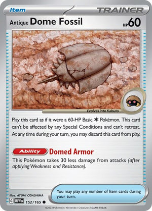 Pokemon TCG - SV: Scarlet & Violet 151 - Antique Dome Fossil - 152/165