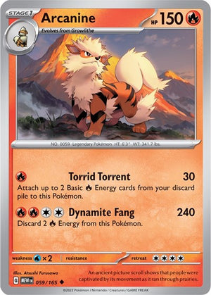 Pokemon TCG - SV: Scarlet & Violet 151 - Arcanine - 059/165 - Reverse Holofoil