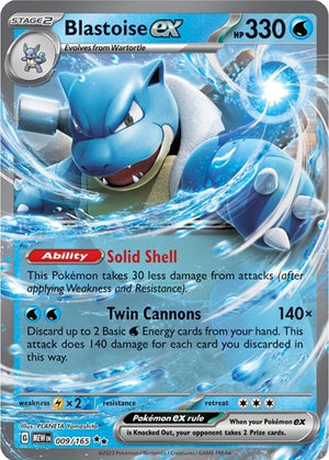 Pokemon TCG - SV: Scarlet & Violet 151 - Blastoise ex - 009/165 - Holofoil