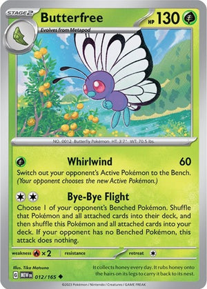 Pokemon TCG - SV: Scarlet & Violet 151 - Butterfree - 012/165 - Reverse Holofoil